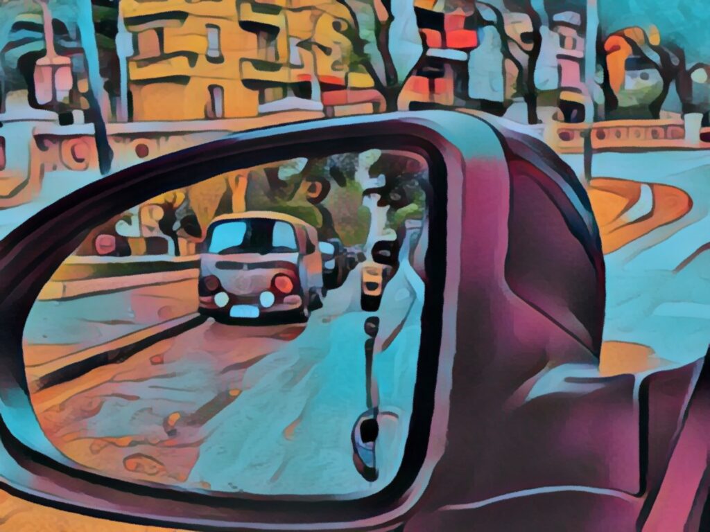 digital art of rearview mirror
